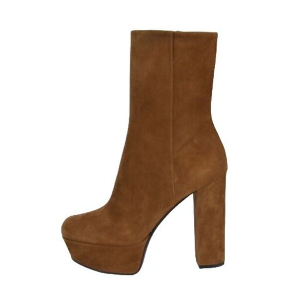 GUCCI BOOTS CLAUDIE ANKLE BROWN SUEDE CHUNKY PLATFORM HEEL $1,195 Size 35.5 - Picture 1 of 7